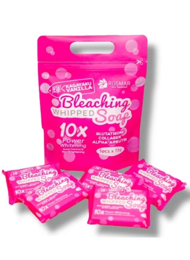 روزمار صابون كاجاياكو المخفوق لتبييض البشرة بنكهة الفانيليا 75 غرام × 5 قطع (كيس 5 قطع)