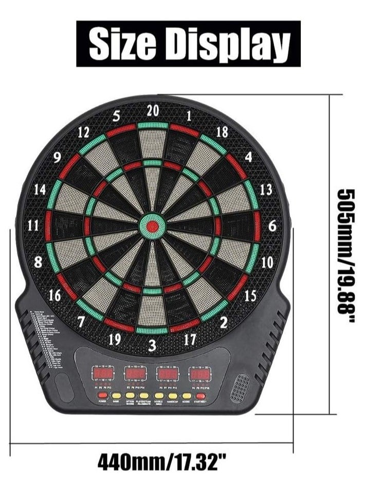 Electronic Dart Board Set with LED Scoreboard – 13.5” Large Target, 27 Games & 243 Variations, 16 Players, 12 Soft-Tip Darts + 100 Extra Tips – Perfect for Adults & Kids, Parties, Practice, Indoor & Outdoor Fun (Battery/AC Powered)