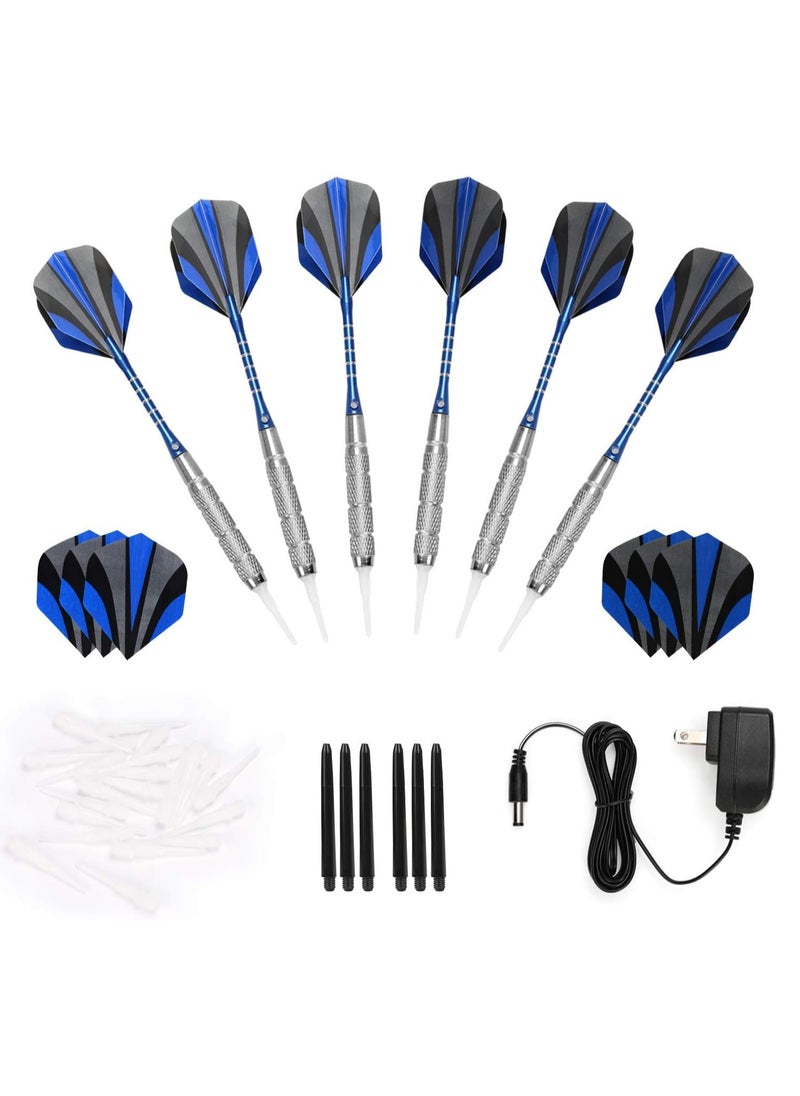 Electronic Dart Board Set with LED Scoreboard – 13.5” Large Target, 27 Games & 243 Variations, 16 Players, 12 Soft-Tip Darts + 100 Extra Tips – Perfect for Adults & Kids, Parties, Practice, Indoor & Outdoor Fun (Battery/AC Powered)