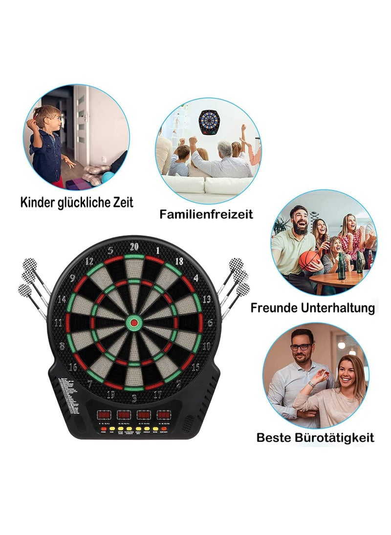 Electronic Dart Board Set with LED Scoreboard – 13.5” Large Target, 27 Games & 243 Variations, 16 Players, 12 Soft-Tip Darts + 100 Extra Tips – Perfect for Adults & Kids, Parties, Practice, Indoor & Outdoor Fun (Battery/AC Powered)