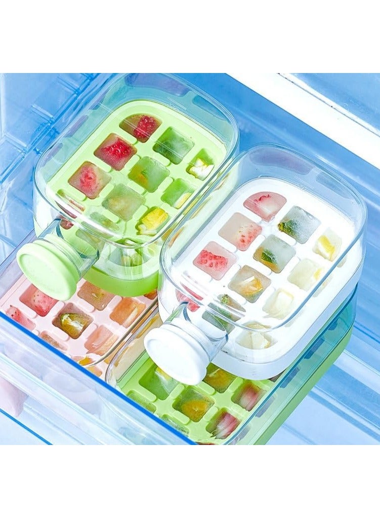 Ice Cube Bottle 2 in 1 Touch-Free Ice Cube Tray Water Bottle with Lid and Straw Leakproof Ice Stick Tray Ice Cube Making Bottle For Coffee Juice Summer Cold Drink White, 500ML  - Image 5