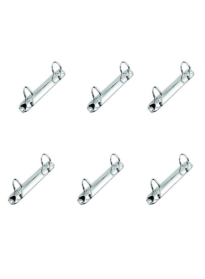 INNAXA 2 D-Rings 6Pcs Metal Ring Binder Mechanism, 2 D-Rings, 1 1/4 Inch Capacity, 5 1/4 inch Sheet Size, 26mm Base, No Boosters - Image 1