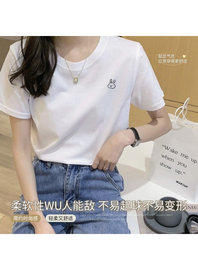 LANG SHA Women'S T-Shirt Short Sleeve Top Half Sleeve Printed T-Shirt Single Piece - Image 5