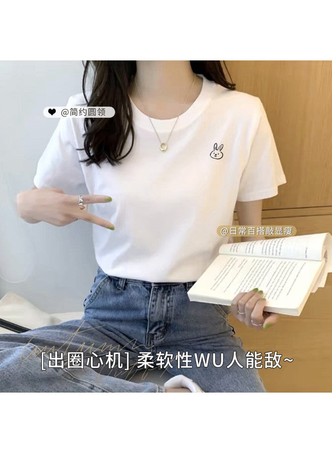LANG SHA Women'S T-Shirt Short Sleeve Top Half Sleeve Printed T-Shirt Single Piece - Image 3