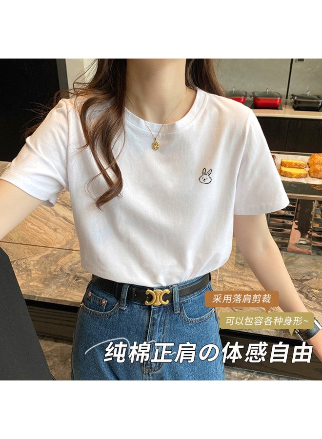 LANG SHA Women'S T-Shirt Short Sleeve Top Half Sleeve Printed T-Shirt Single Piece - Image 2
