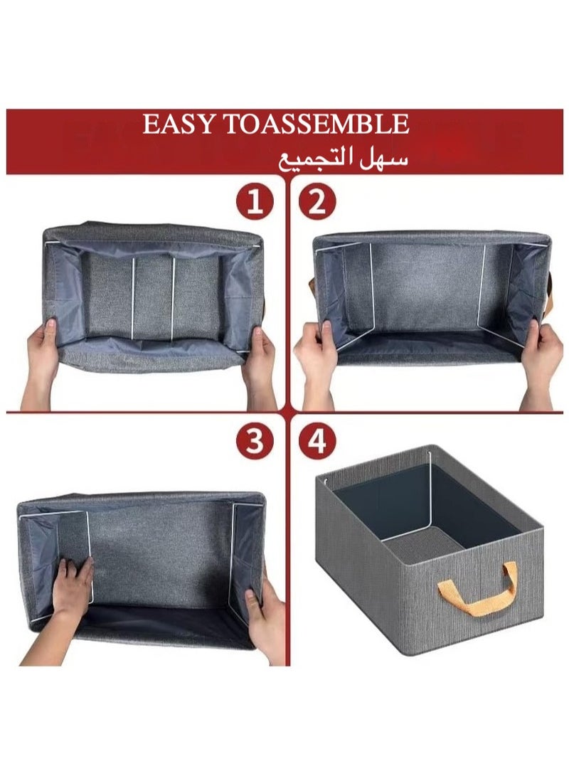 Anmi Foldable Storage Box, 4 Gray Clothes Drawer Storage Box - Image 2