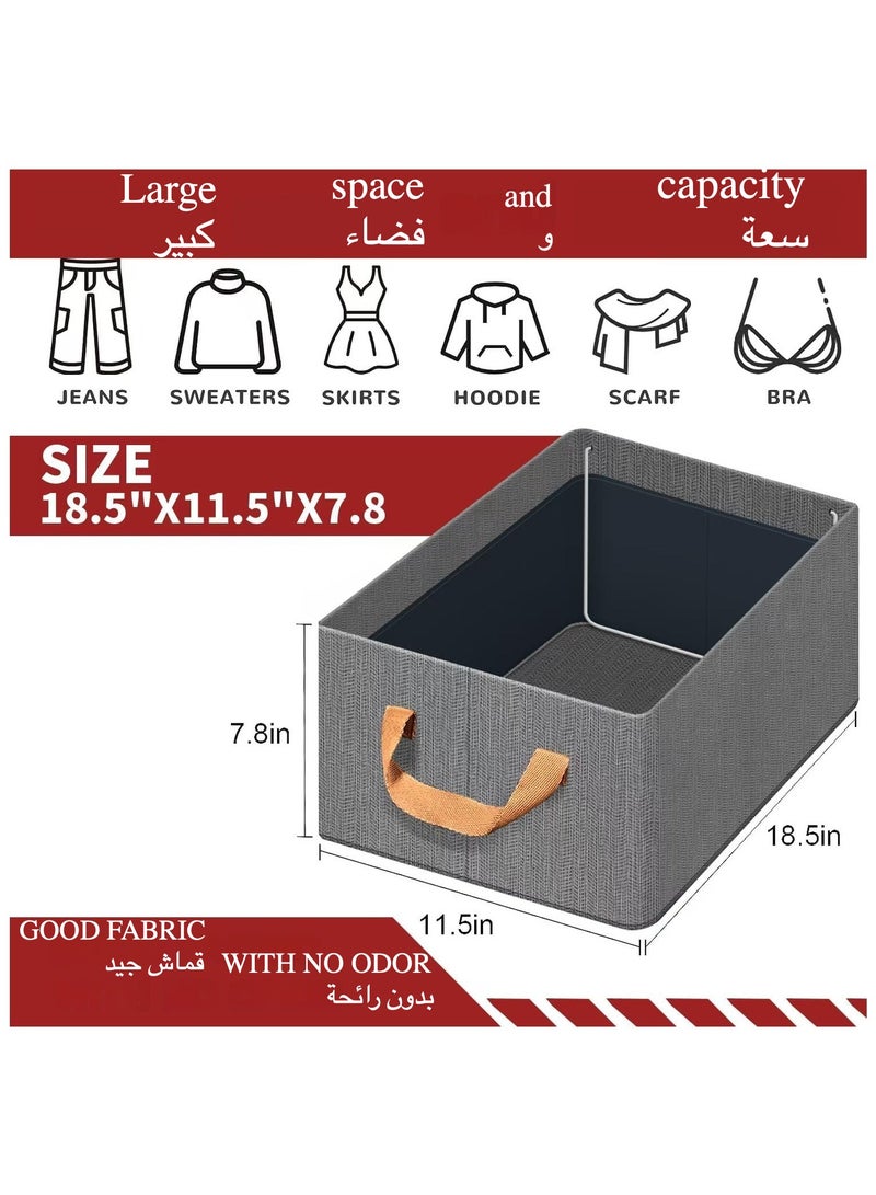 Anmi Foldable Storage Box, 4 Gray Clothes Drawer Storage Box - Image 3