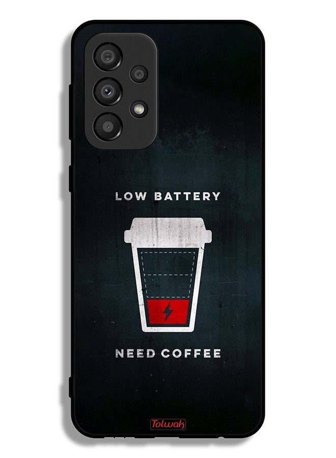 Tolwak Samsung Galaxy A33 5G Protective Case Cover Low Battery Need Coffee - Image 1