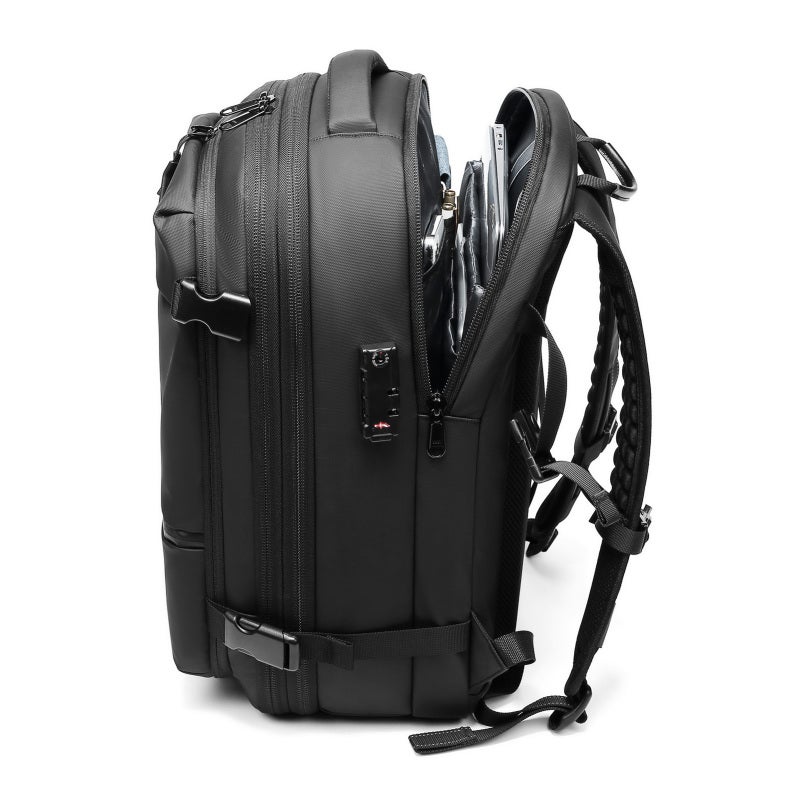 Vacuum Compression Backpack: 25L To 60L Expandable Storage, 17 Inch Laptop Compartment, Rainproof Design - Anti Theft Pocket, Trolley Strap For Business Travel, Outdoor Trips - Image 2