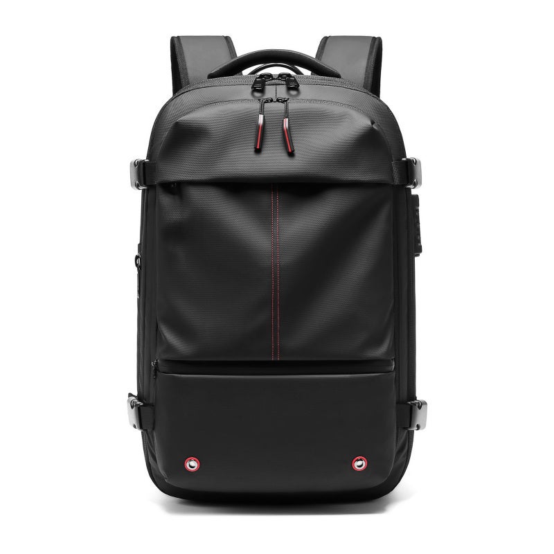 Vacuum Compression Backpack: 25L To 60L Expandable Storage, 17 Inch Laptop Compartment, Rainproof Design - Anti Theft Pocket, Trolley Strap For Business Travel, Outdoor Trips - Image 1