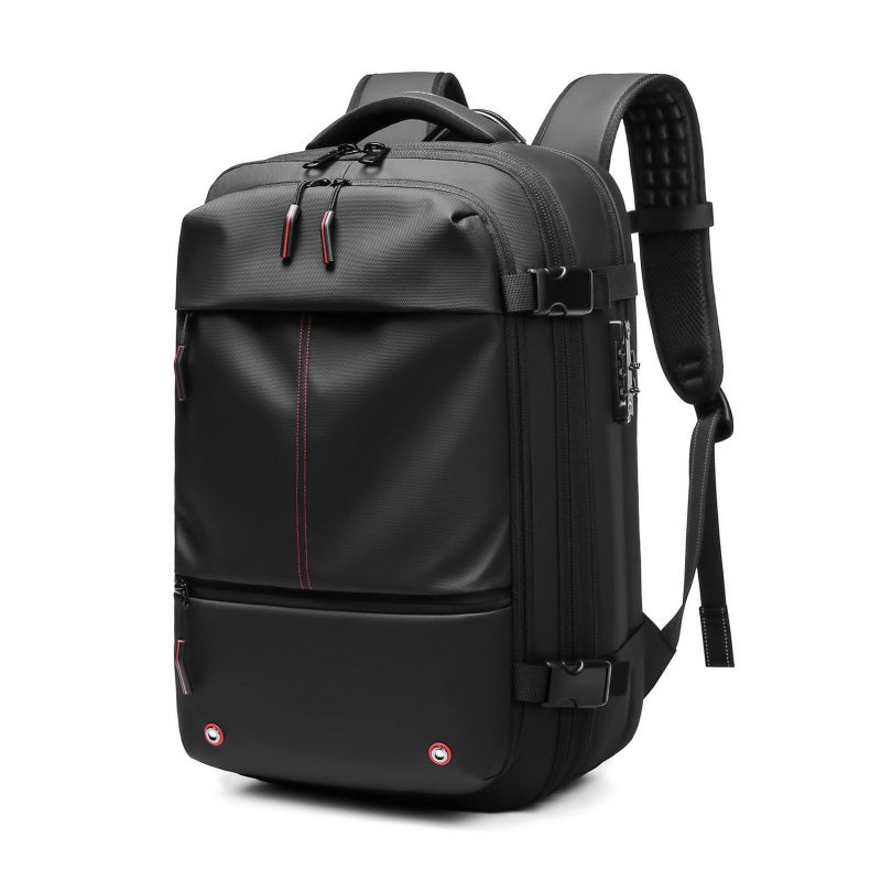 Vacuum Compression Backpack: 25L To 60L Expandable Storage, 17 Inch Laptop Compartment, Rainproof Design - Anti Theft Pocket, Trolley Strap For Business Travel, Outdoor Trips - Image 3