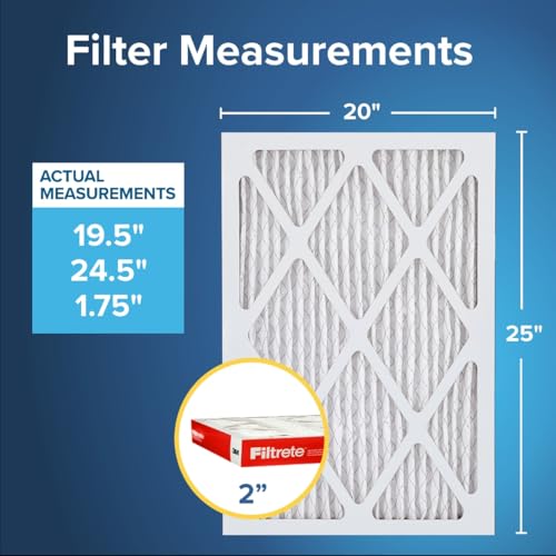 Filtrete 20x25x2 AC Furnace Air Filter, MERV 11, MPR 1000, Allergen Defense, 3-Month Pleated 2-Inch Electrostatic Air Cleaning Filter, 4 Pack (Actual Size 19.5 x 24.5 x 1.75 in) - Image 2