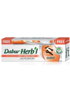 Dabur Dabur Herbal Cavity Protection Clove Toothpaste  with toothbrush 140g  - Image 1