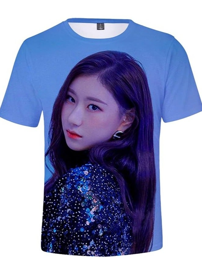 ITZY Unisex Printed Cotton T-Shirt for Men and Women – Comfortable K-Pop Fan Merch, Casual Everyday Wear