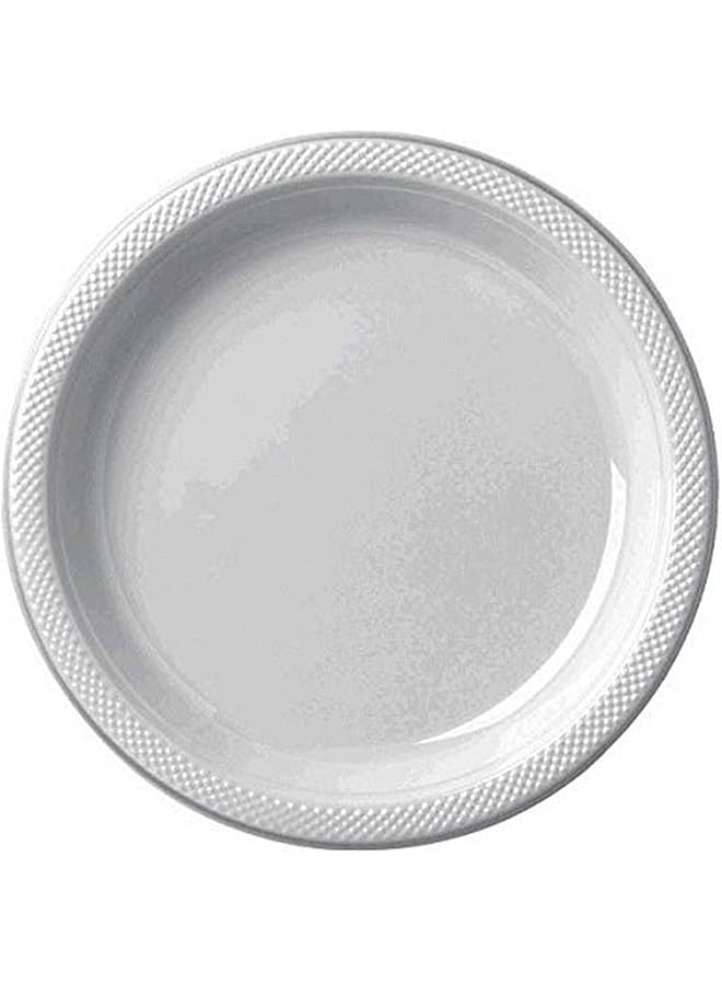 Amscan Silver Sparkle Plastic Plates 10.25In 20Pcs - Image 1