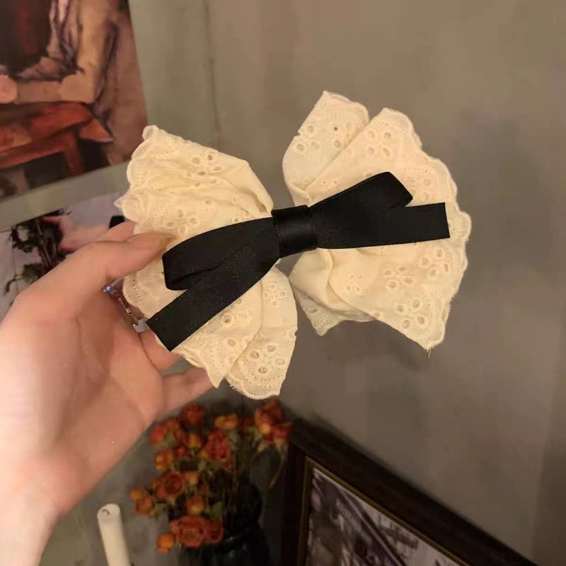إسكدنيا Chic Lace Bow Hair Tie Elastic Band Fashion 0776 bow hairpin one