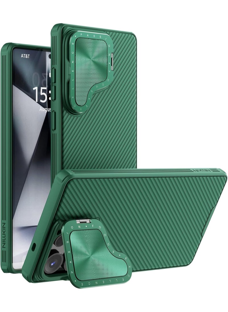 Nillkin CamShield Prop Case for Samsung Galaxy S25 Ultra | Slide Camera Cover & Kickstand Stand Case - Deep Green - Image 1