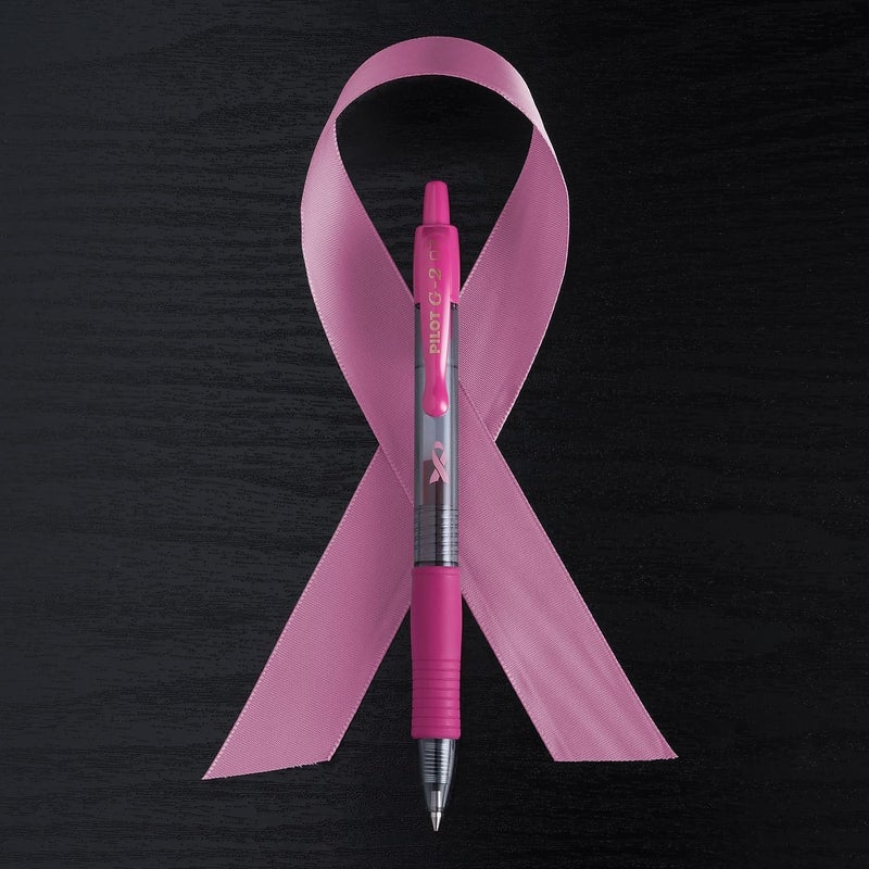 PILOT G2 Premium Pink Ribbon Retractable Gel Roller Ball Pen, Fine Point, Black Ink, 12-Pack (31332) - Image 4