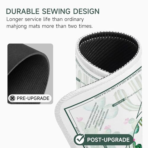 Deyimmei Neoprene Mahjong Mat for Table 315x315 NonSlip Noise Reduction Cover with Storage Pockets American Rules CreaseFree Rolled Shipping Cactus Garden - Image 5