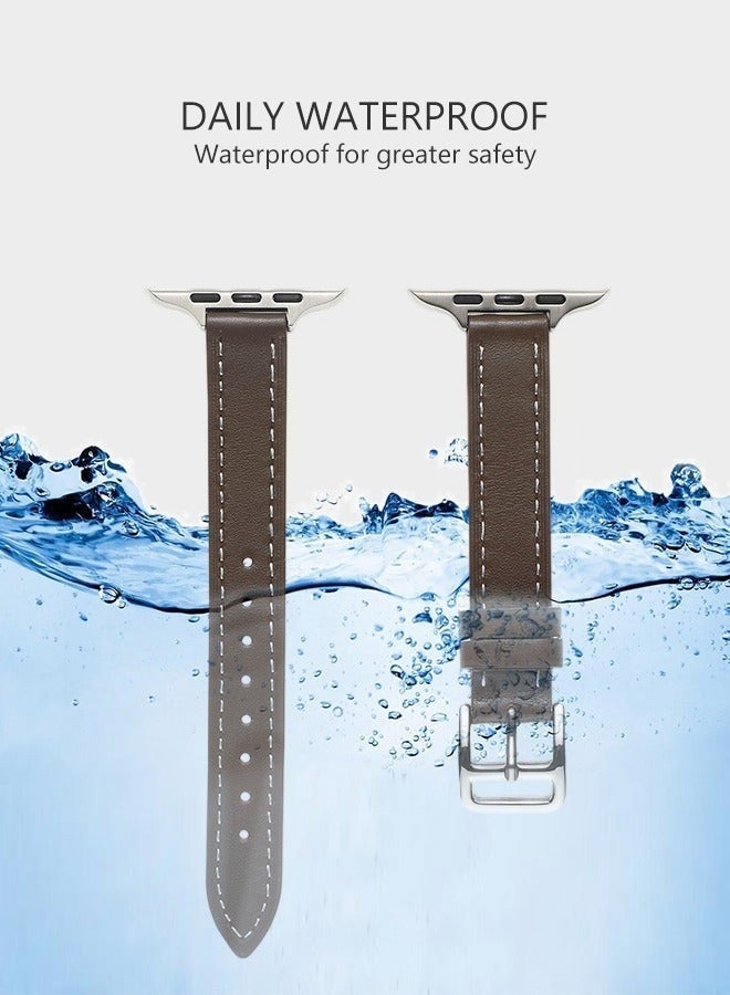 Bukela Slim Leather Bands Compatible with Apple Watch Band, 38mm/40mm/41mm, Top Grain Genuine Leather Wristband, Thin Replacement Strap for iWatch Ultra SE Series 11/10/9/8/7/6/5/4/3/2/1 - Image 5