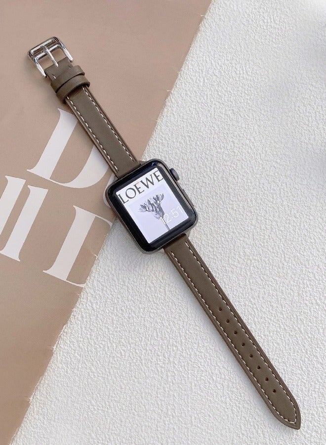 Bukela Slim Leather Bands Compatible with Apple Watch Band, 38mm/40mm/41mm, Top Grain Genuine Leather Wristband, Thin Replacement Strap for iWatch Ultra SE Series 11/10/9/8/7/6/5/4/3/2/1 - Image 4