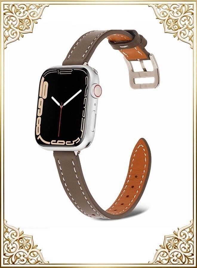 Bukela Slim Leather Bands Compatible with Apple Watch Band, 38mm/40mm/41mm, Top Grain Genuine Leather Wristband, Thin Replacement Strap for iWatch Ultra SE Series 11/10/9/8/7/6/5/4/3/2/1 - Image 2