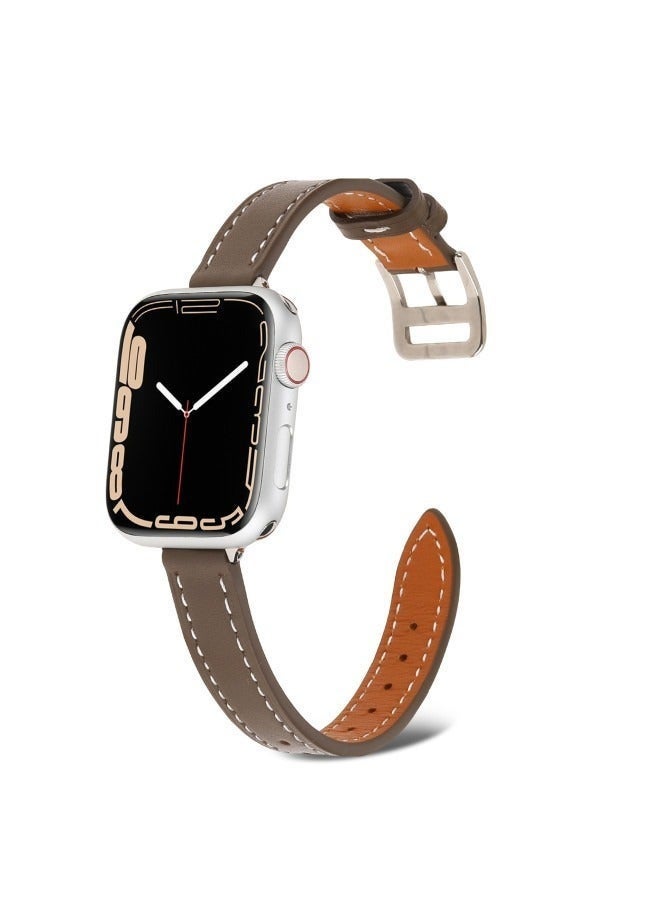 Bukela Slim Leather Bands Compatible with Apple Watch Band, 38mm/40mm/41mm, Top Grain Genuine Leather Wristband, Thin Replacement Strap for iWatch Ultra SE Series 11/10/9/8/7/6/5/4/3/2/1 - Image 3