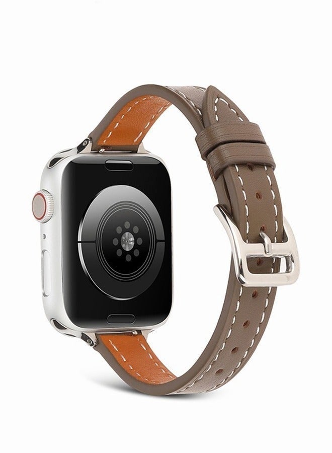 Bukela Slim Leather Bands Compatible with Apple Watch Band, 38mm/40mm/41mm, Top Grain Genuine Leather Wristband, Thin Replacement Strap for iWatch Ultra SE Series 11/10/9/8/7/6/5/4/3/2/1 - Image 4