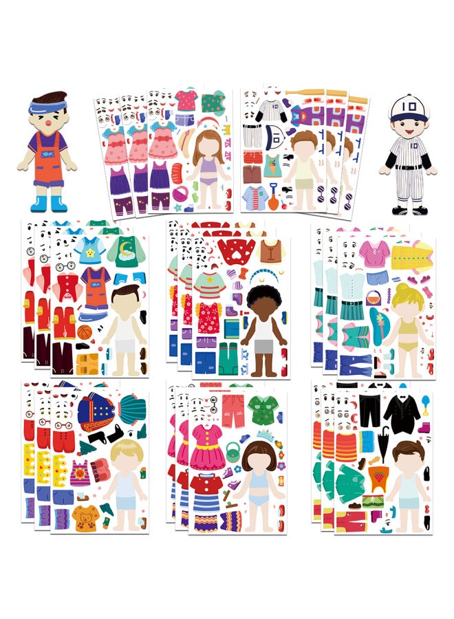 Children's Educational Dress-up Stickers Educational Collage Cartoon Handmade Diy Small Stickers Party Cute Enlightenment Toys