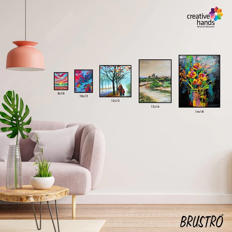 BRUSTRO Brustro Artists 12 x 12 Inch 100 Cotton Canvas Board Medium Grain 4 mm Thickness Pack of 4 Suitable for Oil and Acrylic Paintings  - Image 4