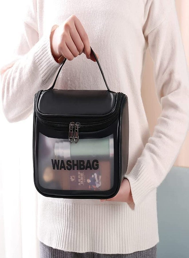 Wishbone Clear Toiletry Bag, Wash Make Up Bag PVC Waterproof Zippered Cosmetic Bag, Portable Carry Pouch for Women Men - Image 2