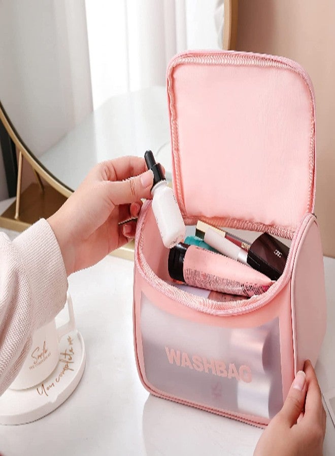 Wishbone Clear Toiletry Bag, Wash Make Up Bag PVC Waterproof Zippered Cosmetic Bag, Portable Carry Pouch for Women Men - Image 3