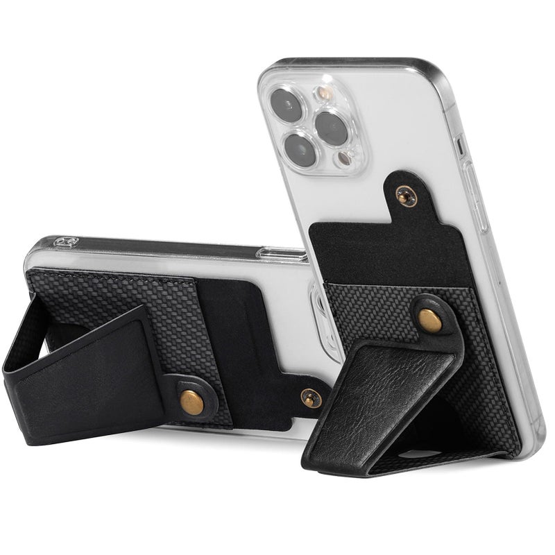 YLmeet Leather Phone Card Wallet Holder - Black - Image 1