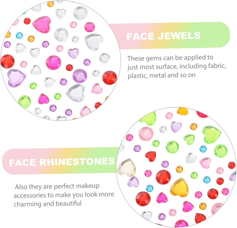 12 Sheets DIY Face Gems Self-Adhesive Rhinestone Stickers for Women Girls Body Decoration Eye Gems for Makeup - Image 3