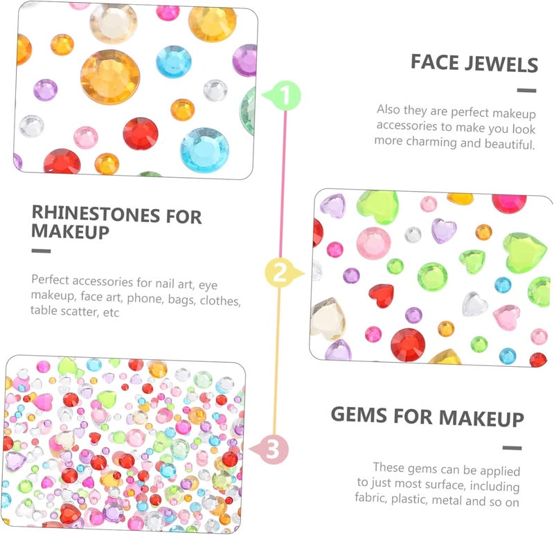 12 Sheets DIY Face Gems Self-Adhesive Rhinestone Stickers for Women Girls Body Decoration Eye Gems for Makeup - Image 5