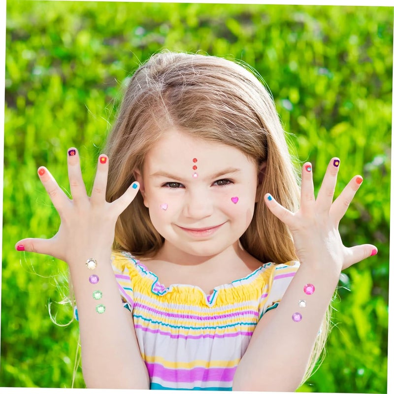 12 Sheets DIY Face Gems Self-Adhesive Rhinestone Stickers for Women Girls Body Decoration Eye Gems for Makeup - Image 2