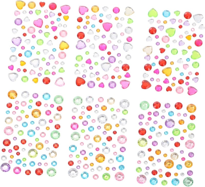 12 Sheets DIY Face Gems Self-Adhesive Rhinestone Stickers for Women Girls Body Decoration Eye Gems for Makeup - Image 1