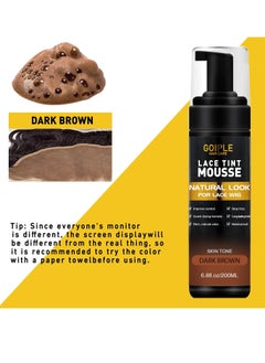 Goiple Lace Tint Melting Mousse for Women's Hair Wigs, Toupees, and Hairpieces - 6.8 fl oz Natural Finishing Color Tool Set (Dark Brown)  - Image 2