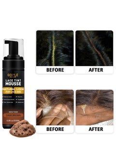 Goiple Lace Tint Melting Mousse for Women's Hair Wigs, Toupees, and Hairpieces - 6.8 fl oz Natural Finishing Color Tool Set (Dark Brown)  - Image 3
