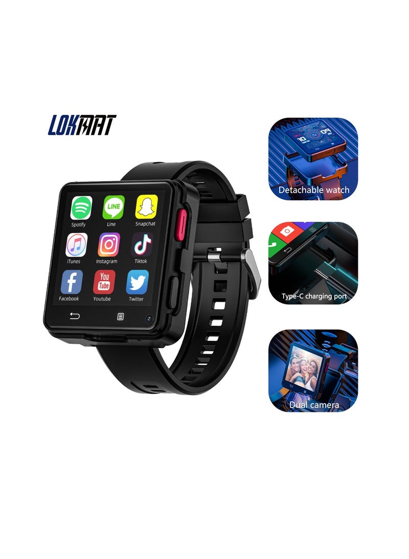 General Large square screen 4G phone watch independent Android 11 system smart watch dual camera detachable  - Image 2