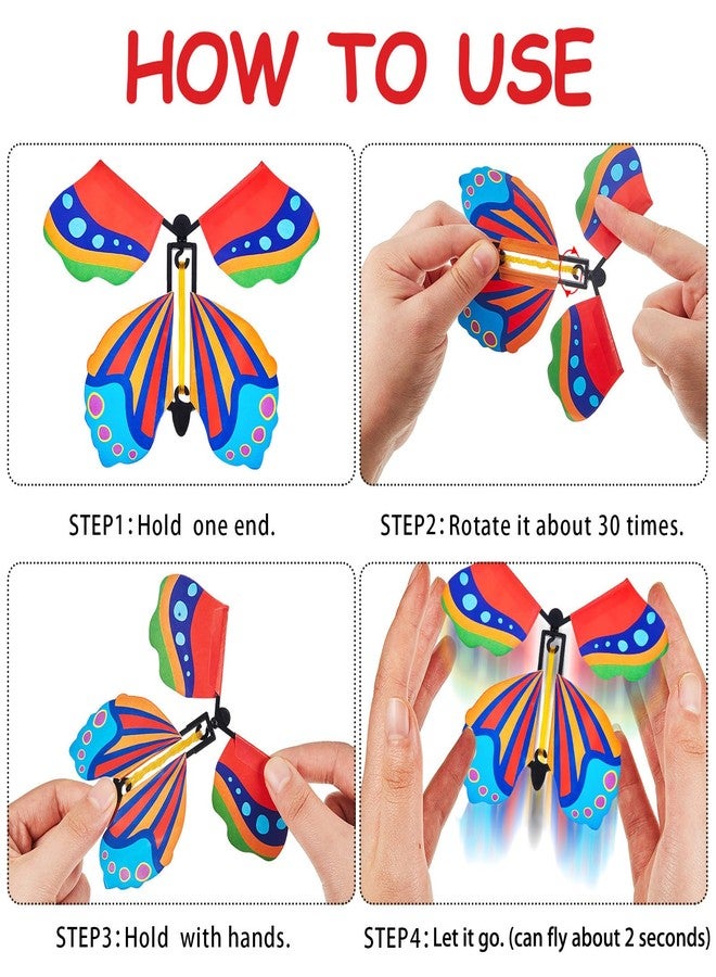 Gejoy 15 Pcs Wind up Butterflies for Cards Magic Flying Butterfly Paper Rubber Band Butterfly Wind up Butterflies for Card Insert Surprise Gift for Box Explosion(Mixed Color Style) - Image 3