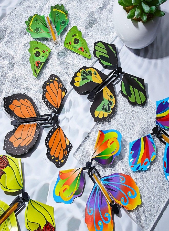 Gejoy 15 Pcs Wind up Butterflies for Cards Magic Flying Butterfly Paper Rubber Band Butterfly Wind up Butterflies for Card Insert Surprise Gift for Box Explosion(Mixed Color Style) - Image 4