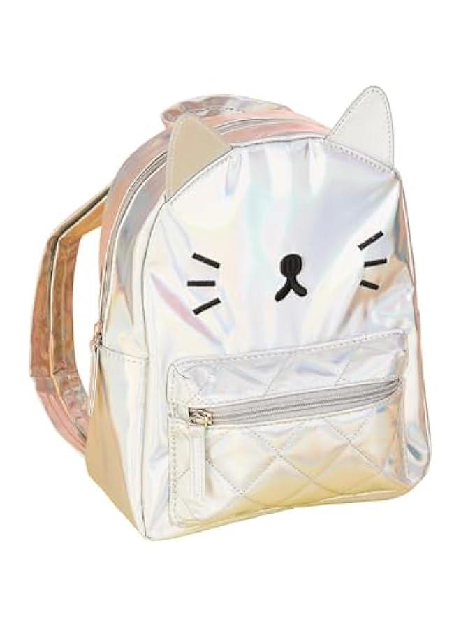 Women's Laser Holographic Backpack Cute Hologram Shoulder Bag Casual Daypack Purse  Birthday Gift,Silver Cat  - Image 1