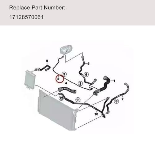 koxuyim Upper Radiator Hose to Expansion Tank Vent Hose 17128570061 for BMW M235i F30 F32 F87 335i 435i M2 - Image 3