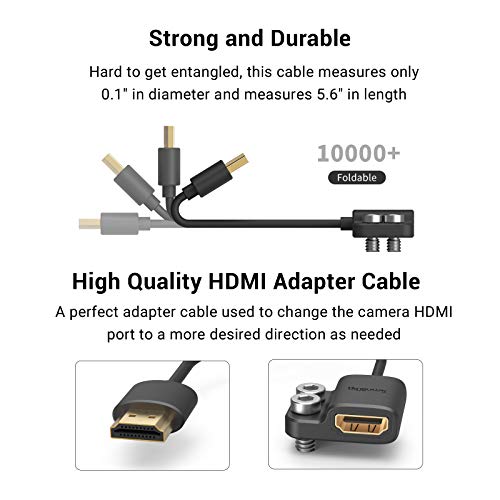 SMALLRIG Ultra-Slim 4K Adapter Cable (A to A), Female Type A to Male Type A, 4K@60HZ, for BMPCC 4K & 6K / for Sony A7SIII / for Panasonic GH5, S1H - 3019 - Image 3