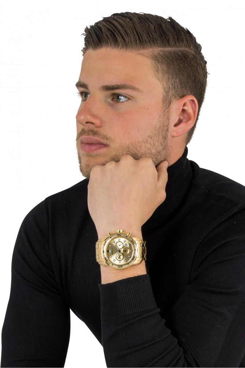 Invicta ساعة كواتز للغوص للرجال من إنفيكتا مع حزام من الفولاذ المقاوم للصدأ بلون الذهب، ذهبية (الموديل: 0074) - Image 5