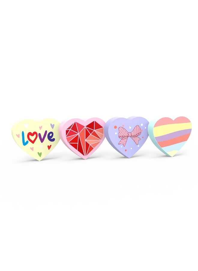 Silka Heart Eraser Set Cartoon Cute Shape School and Office Stationery School Supplies Box of 36 Pcs - Image 2