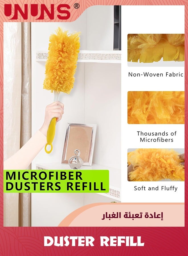 UNUNS 20 Pack Duster Kit,360° Heavy Duty Furniture Duster Refills,Disposable Multi-Surface Microfiber Feather Duster Kit with 1 Handle,Yellow  - Image 5