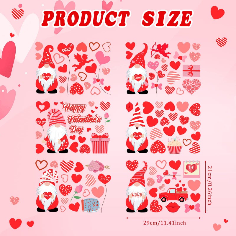 Eersida 115 Pcs Valentines Day Wall Decals Removable Gnome Wall Stickers Love Heart Pattern Cupid Valentines Day Decoration for Living Room Anniversary Party Home Decor - Image 2