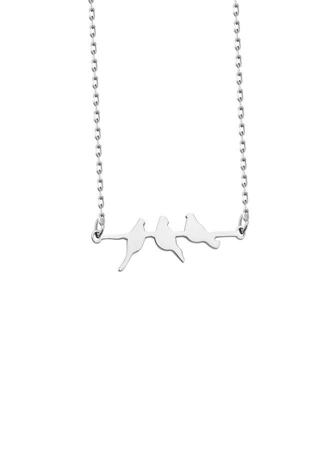 AKTAP Little Birds on a Branch Necklace - Love Bird Jewelry - Image 1